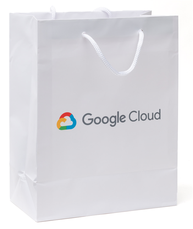 White paper deals bag with logo