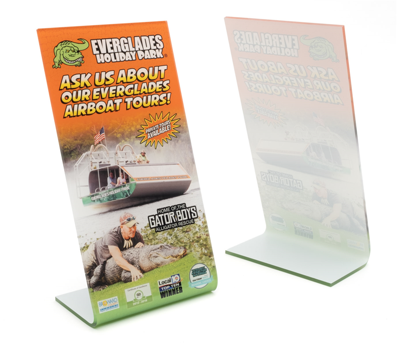 Acrylic and Sintra Table Tent Displays