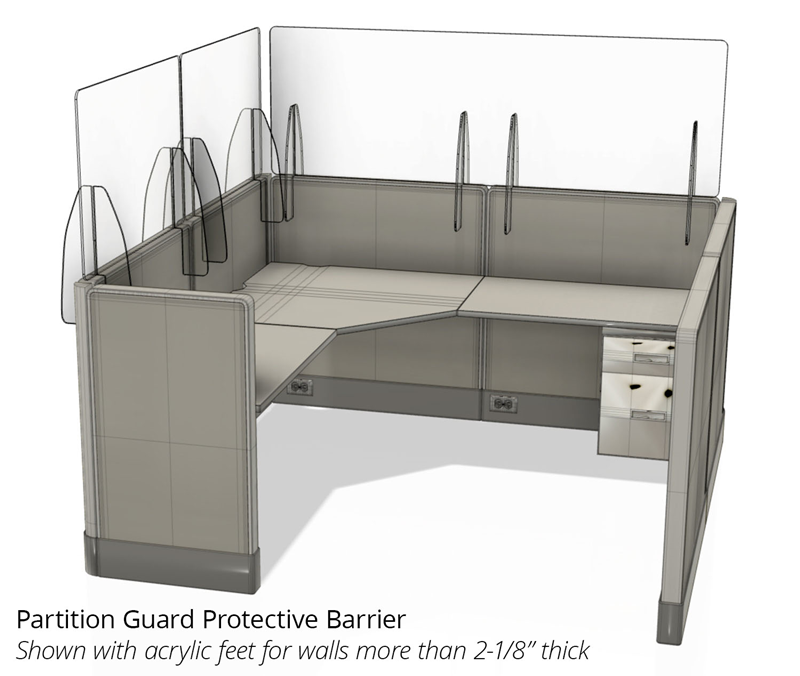 Plexiglass Cubicle Guard Protective Barrier