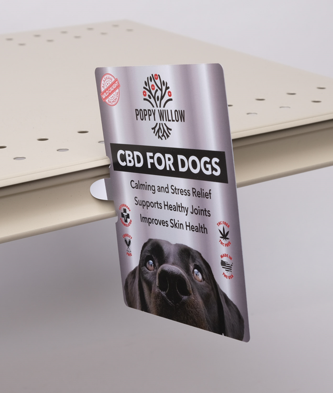 Black Plastic Shelf Talker With Flag Buy Local 2 1/2"L x  3"H 