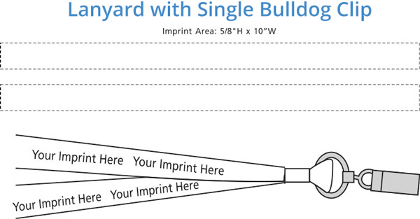Lanyard with Metal Bulldog Clip imprint size
